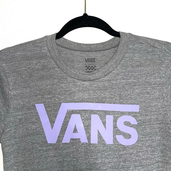Vans Heather Gray & Purple Short Sleeve Icon Graphic Tee Xsmall Women’s - Picture 2 of 10